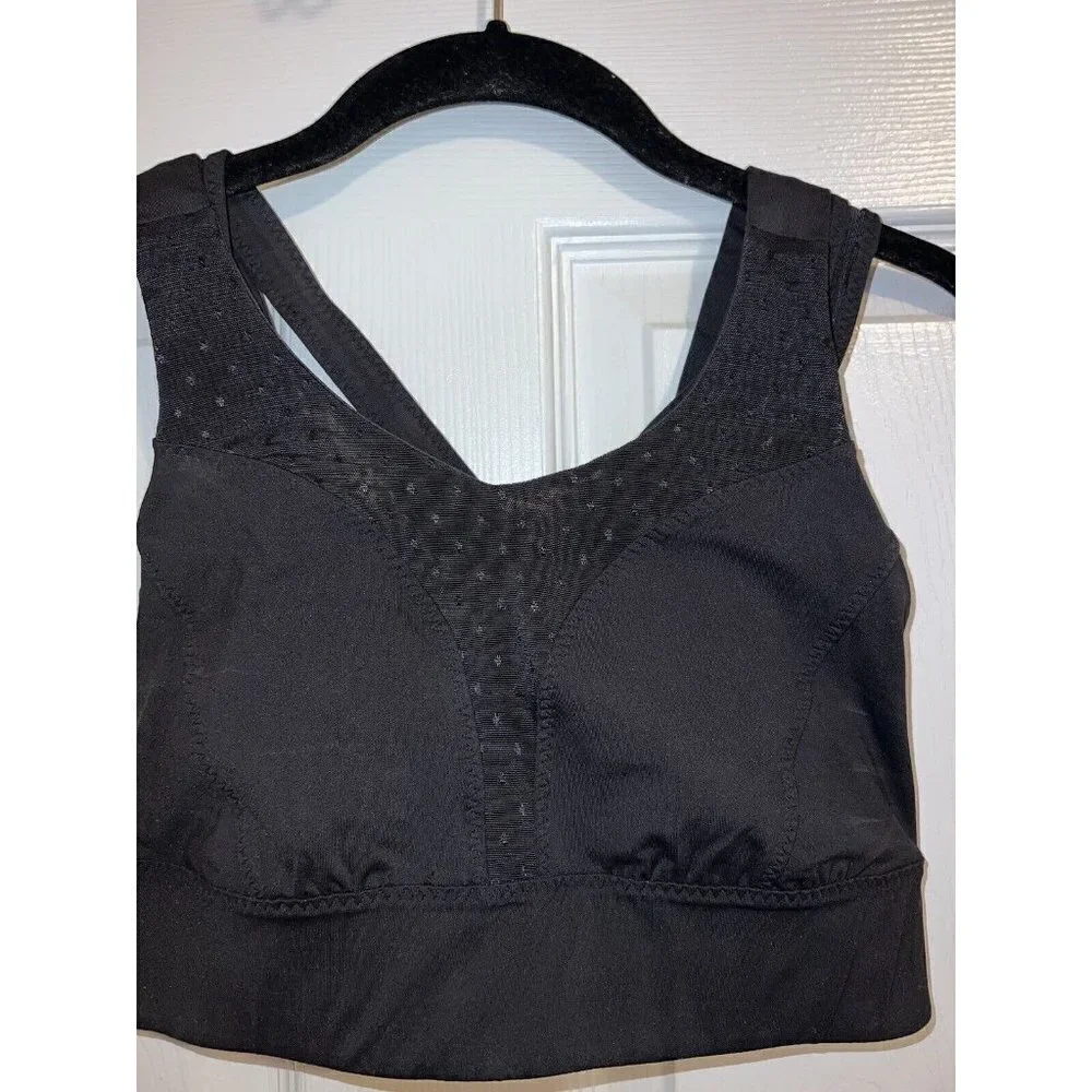 LULULEMON Black Strappy Sports Bra X Cross Gym Training Running Mesh Ins…